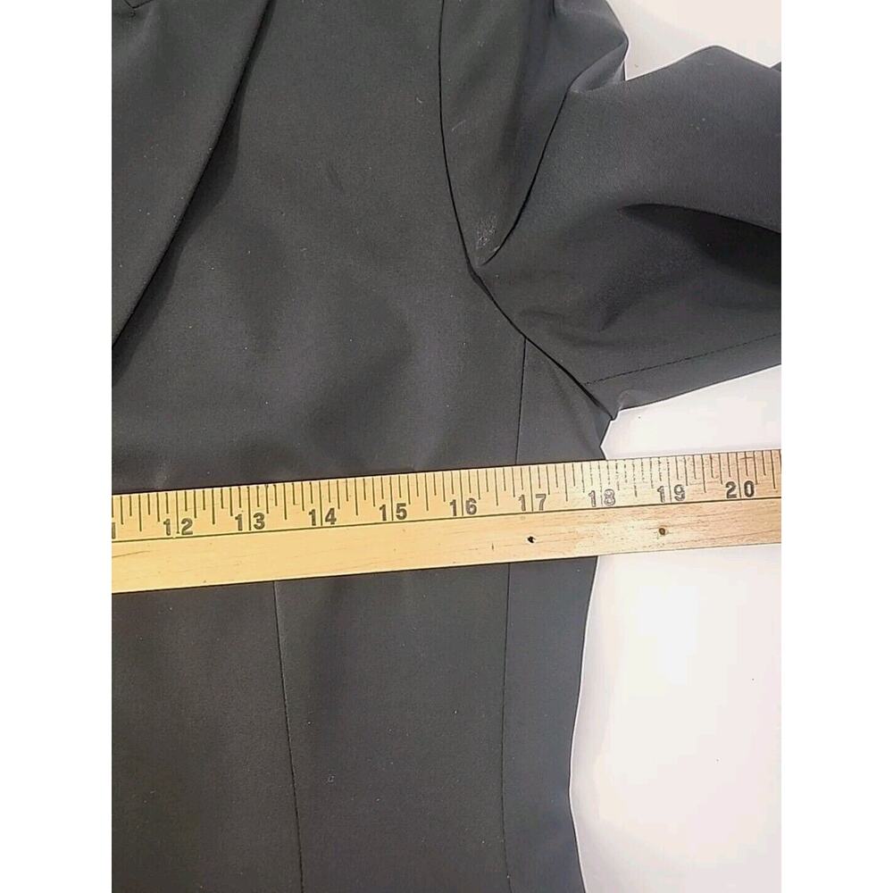 Tahari Women Blazer Jacket M 8 Black 3 Button Stretch Knotched Collar Lined - Picture 9 of 14